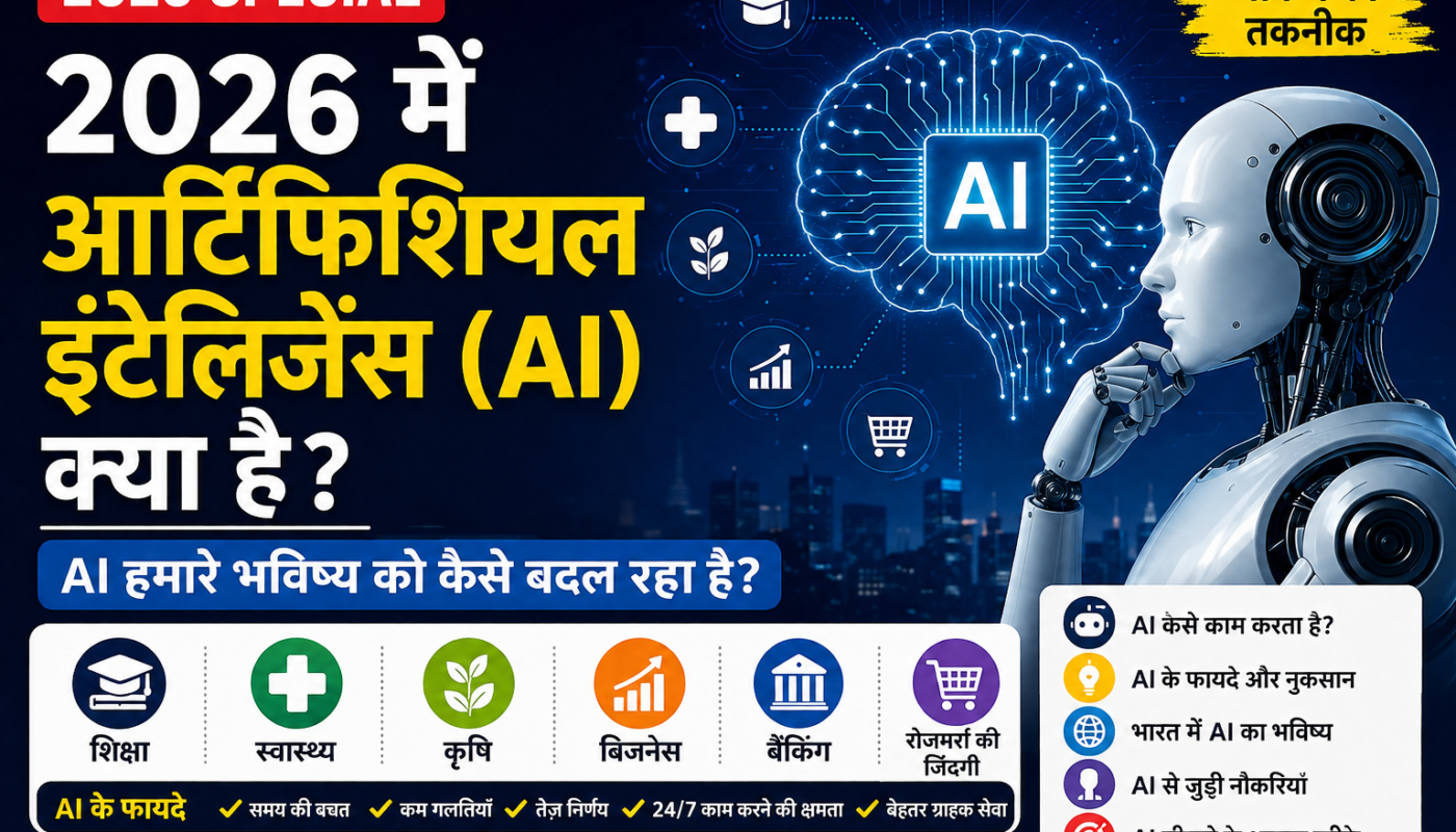 2026 में आर्टिफिशियल इंटेलिजेंस (AI) क्या है? AI हमारे भविष्य को कैसे बदल रहा है?